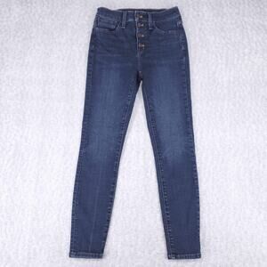 J.CREW Jeans Womens 26 Blue High Rise Skinny Button Fly Modern Denim Preppy